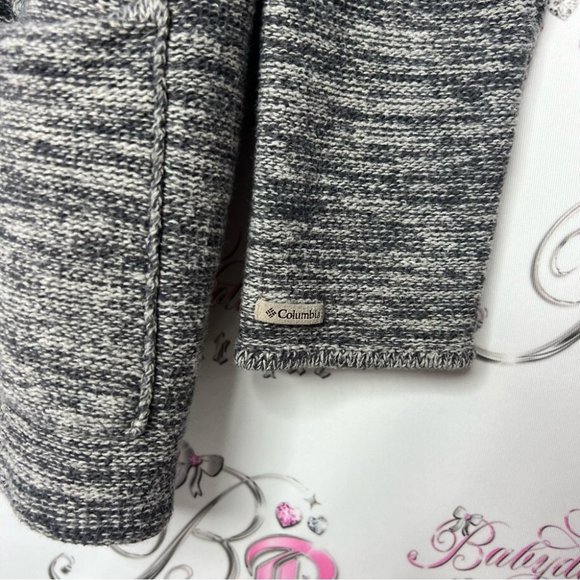 Columbia cardigan knitted heathered grey flowy with pockets warm cozy - Picture 3 of 8